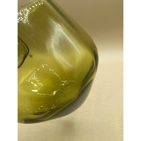 Empoli Art Glass Accents Vintage Olive Green Empoli Optic Stemless